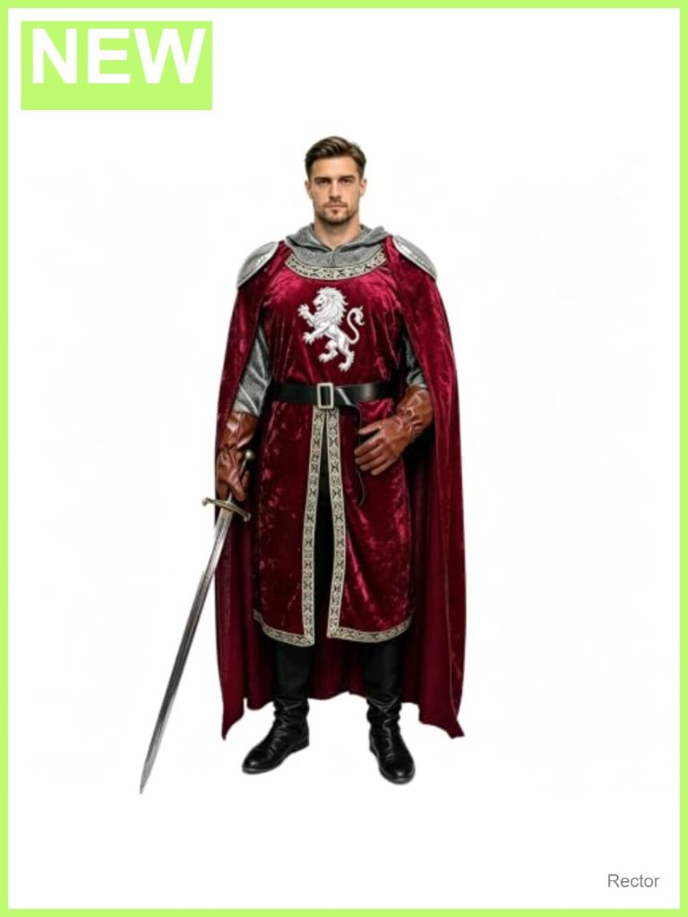 Medieval Knight Costume Tunic Cape Men's Ren Faire Cosplay